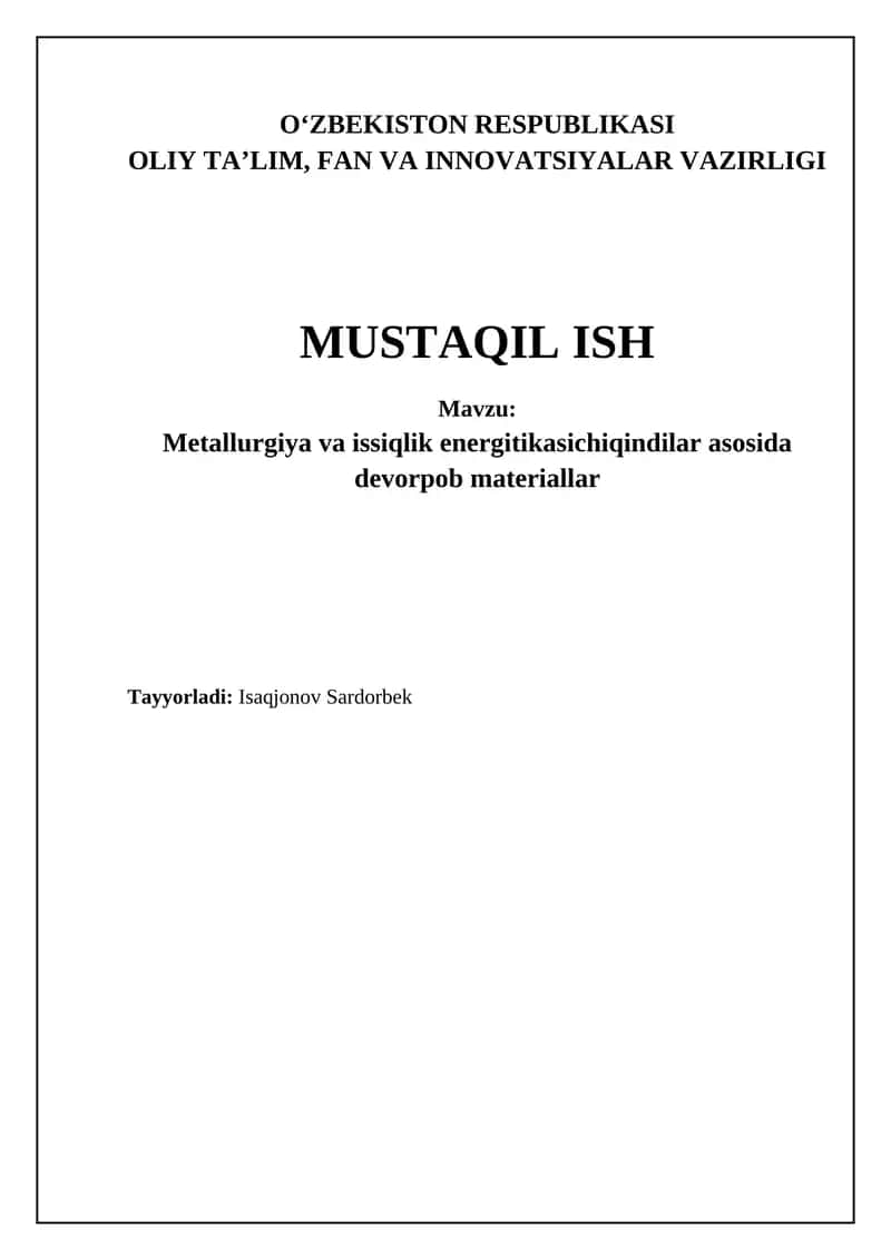 Metallurgiya va issiqlik energetikasi chiqindilaridan devulkanizatsiya materiallari 1