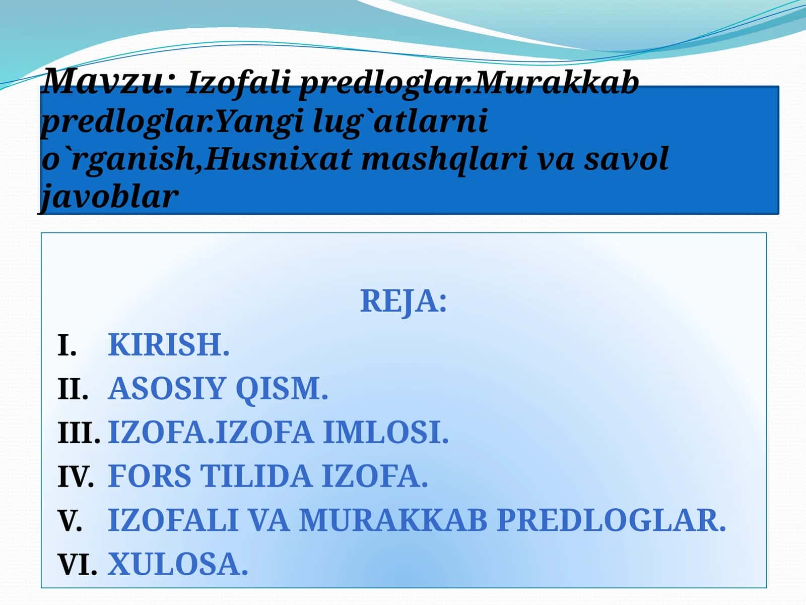 Izofa, Murakkab predloglar 1