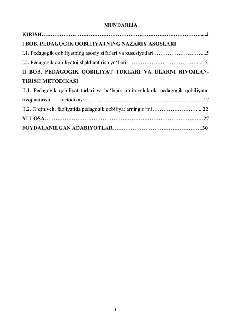 Pedagogik qobiliyatning asosiy sifatlari va xususiyatlari 1