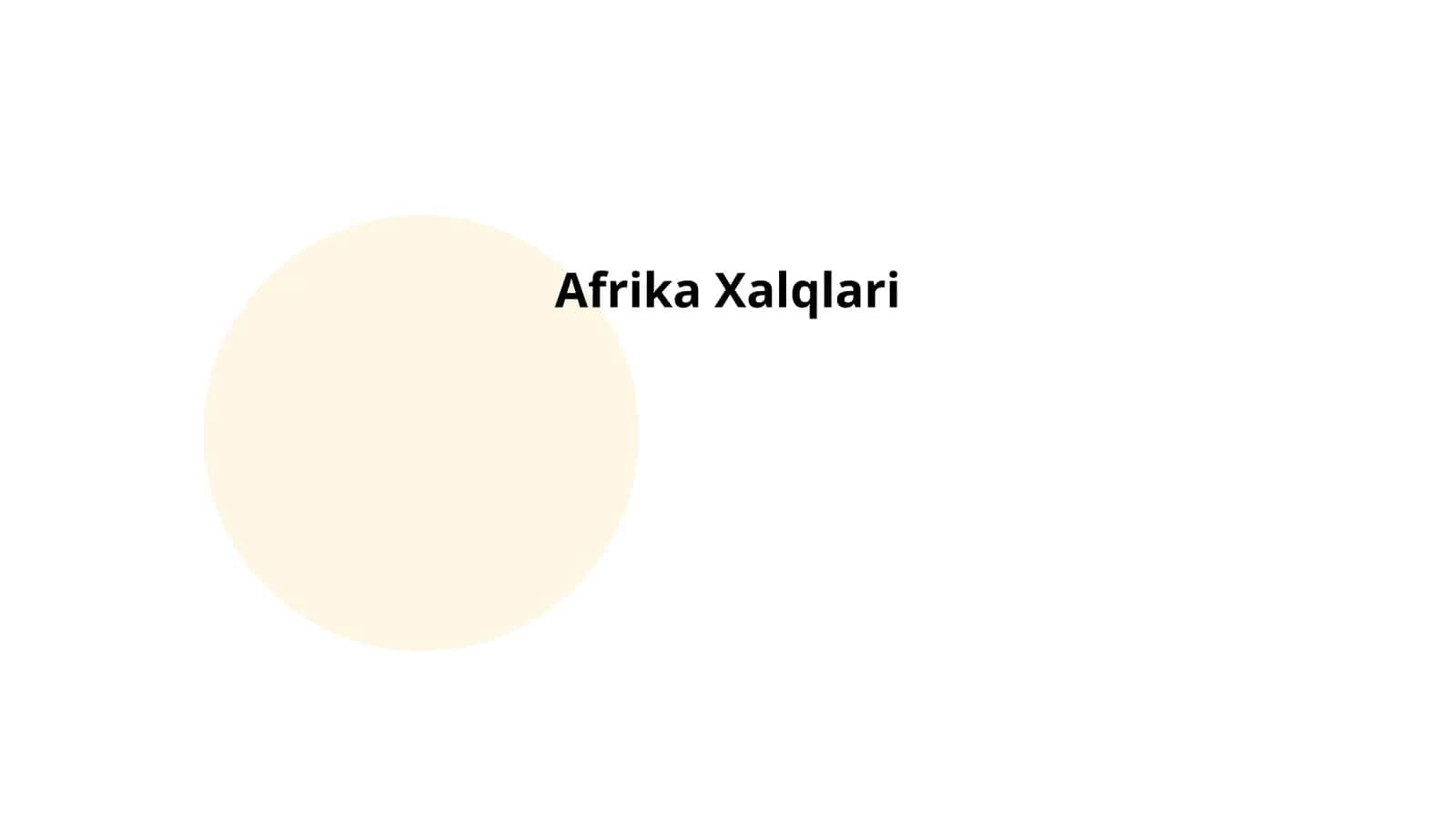Afrika Xalqlari 1