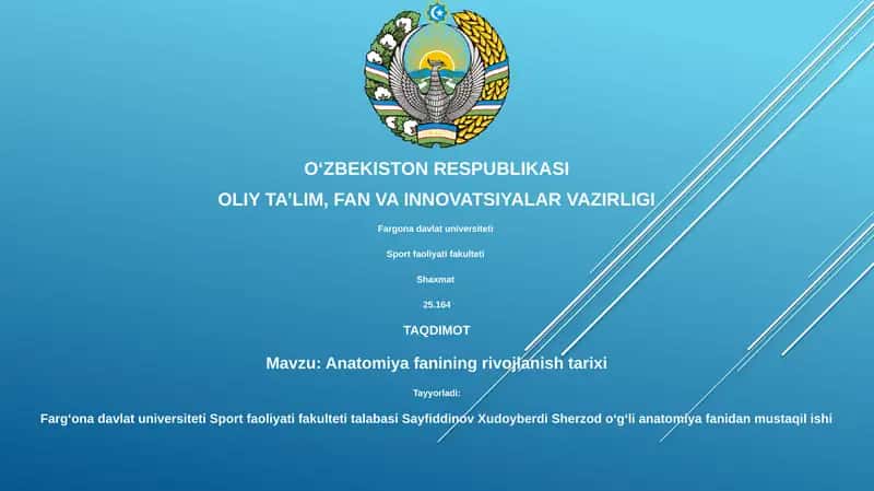 Anatomiya fanining rivojlanish tarixi 1