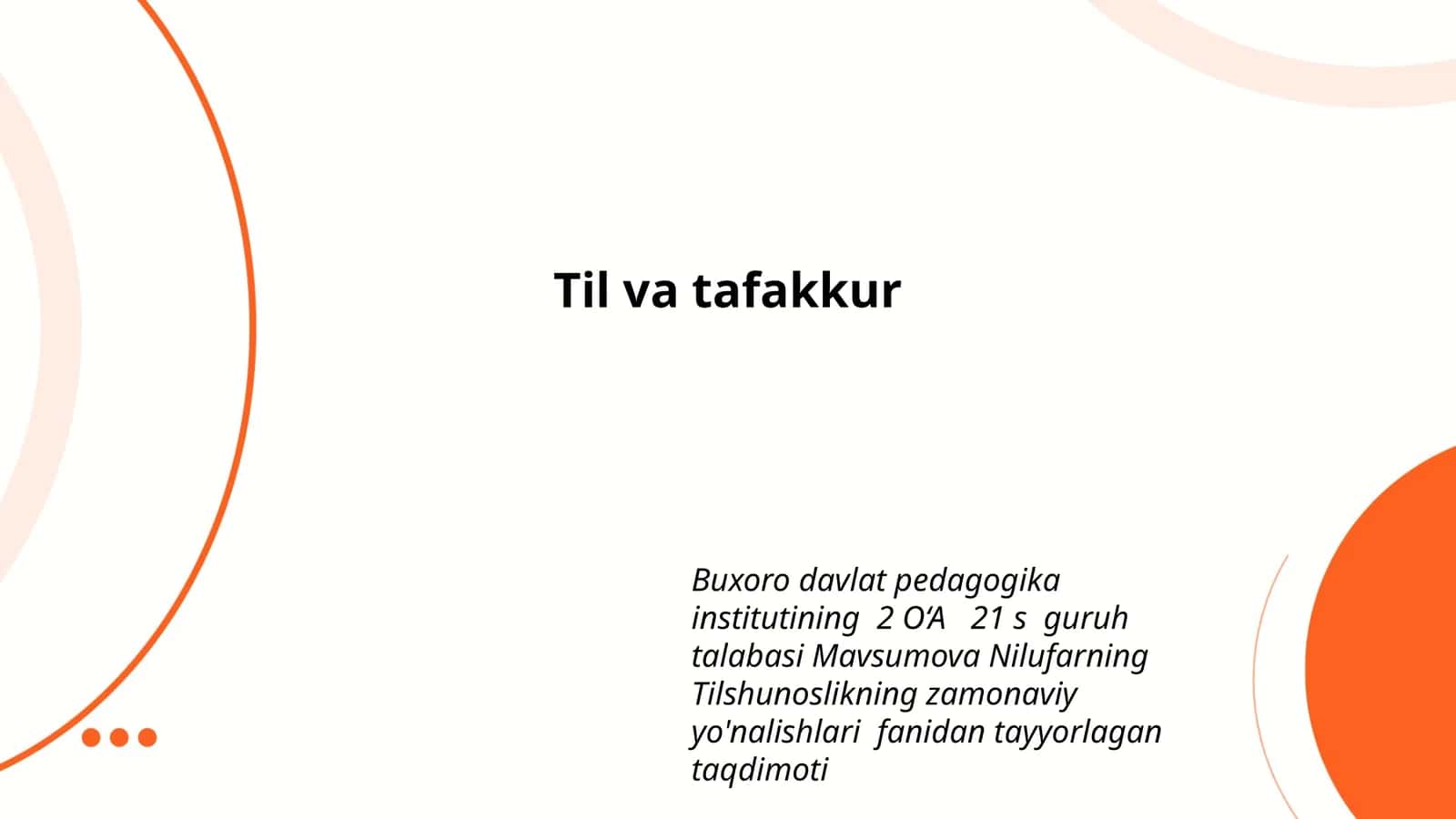 Til va tafakkur 1