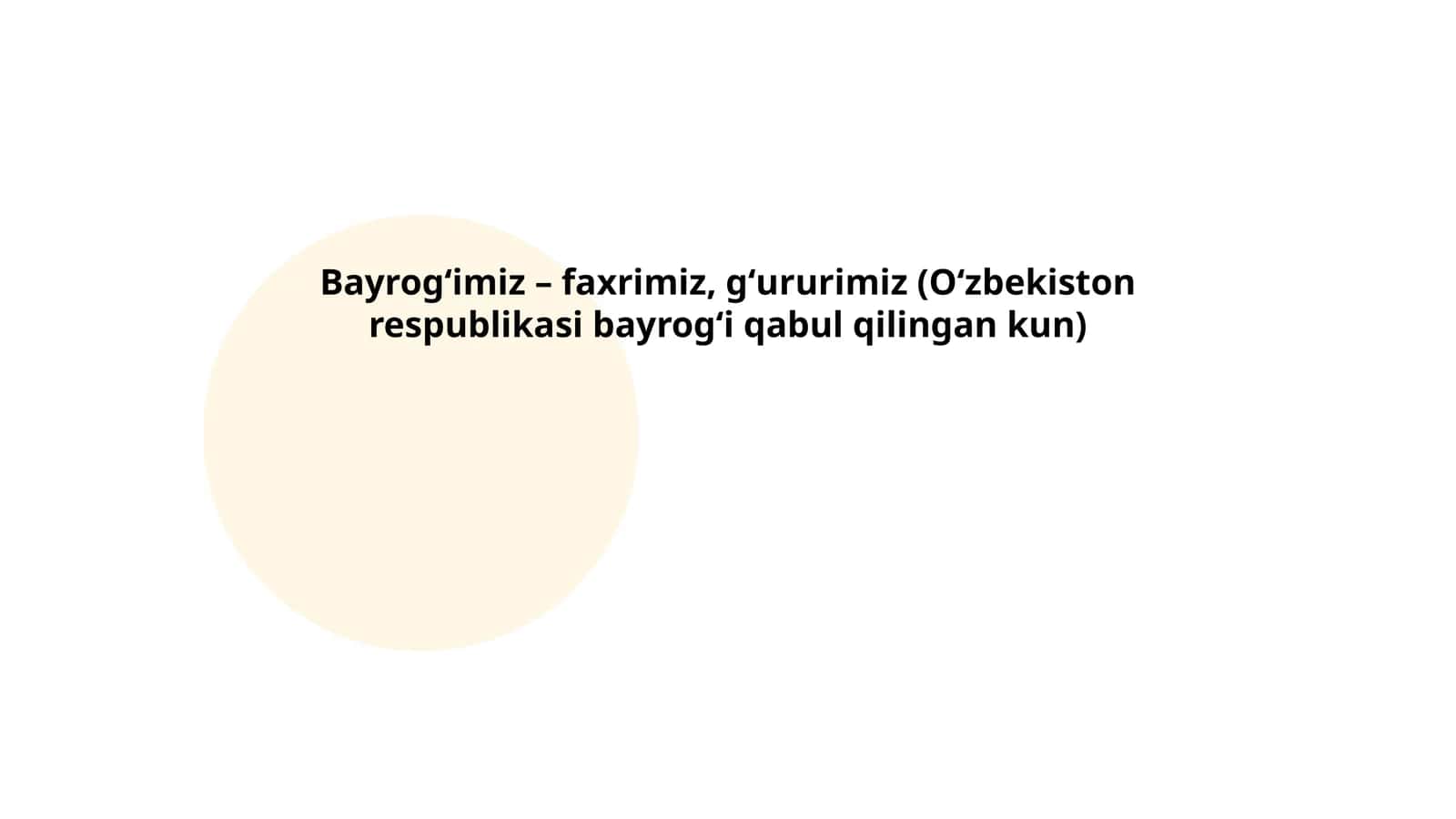 Bayrogʻimiz – faxrimiz, gʻururimiz (Oʻzbekiston respublikasi bayrogʻi qabul qilingan kun) 1