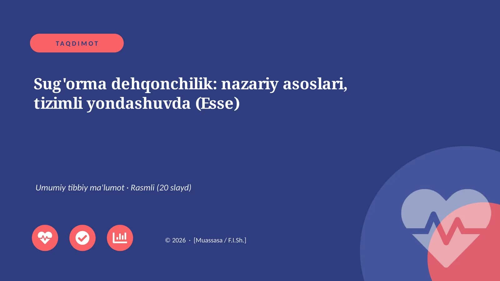 Sug'orma dehqonchilik: nazariy asoslari, tizimli yondashuvda (Esse) 1