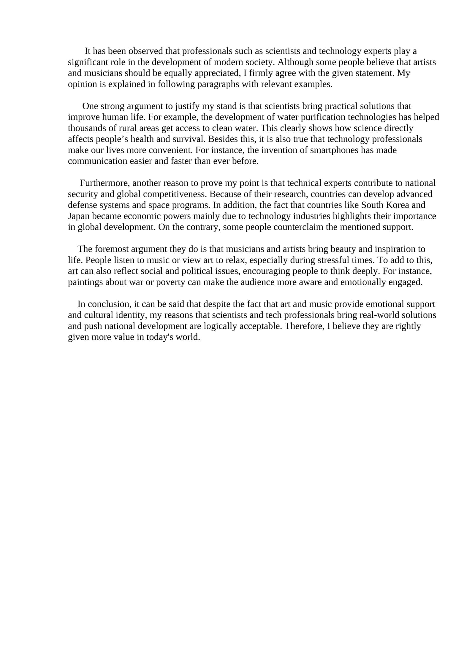 Role of Scientists and Technology Experts in Modern Society 1