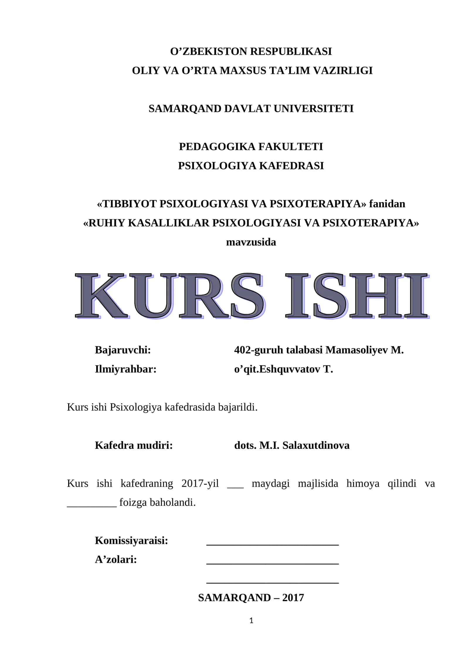 RUHIY KASALLIKLAR PSIXOLOGIYASI VA PSIXOTERAPIYA 1