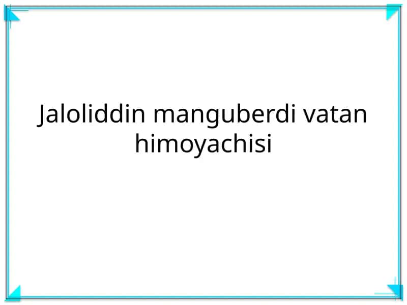 Jaloliddin Manguberdi Vatan Himoyachisi