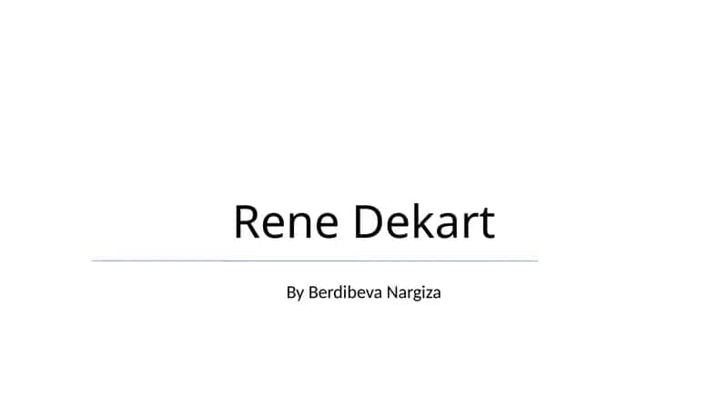 Rene Dekart 1