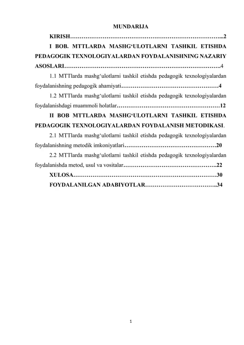 MTTlarda Mashg'ulotlarni Tashkil Etishda Pedagogik Texnologiyalardan Foydalnish 1