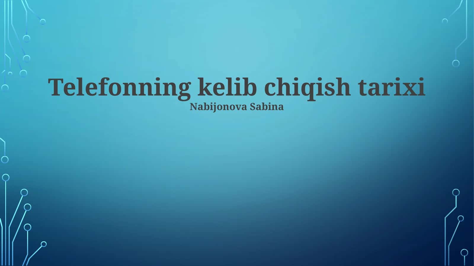 Telefonning kelib chiqish tarixi 1