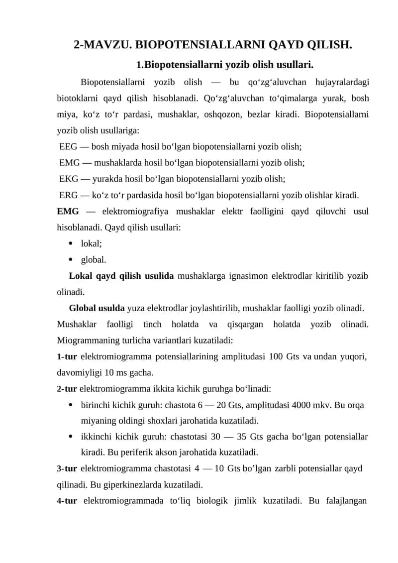 Biopotensiallarni qayd qilish 1