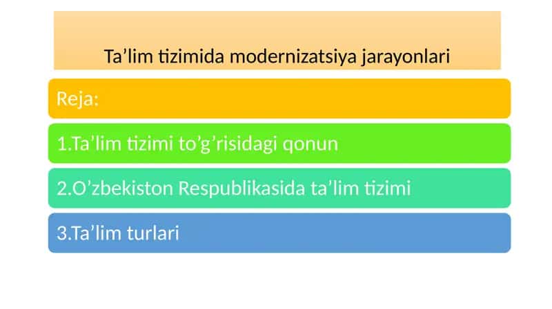 Ta’lim tizimida modernizatsiya jarayonlari 1