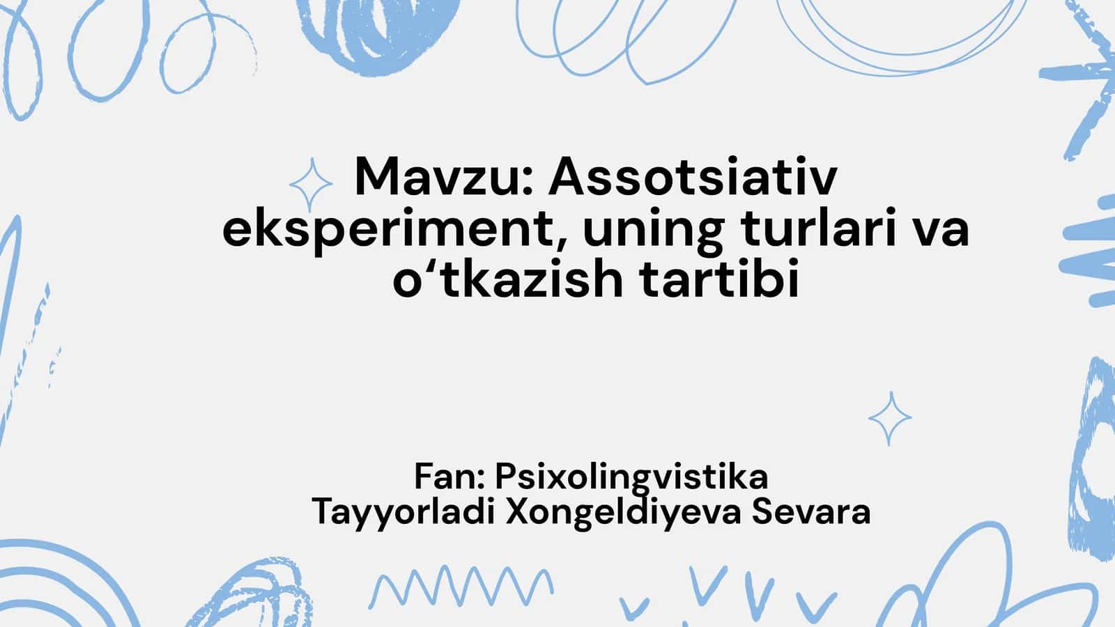 Assotsiativ eksperiment, uning turlari va o‘tkazish tartibi 1