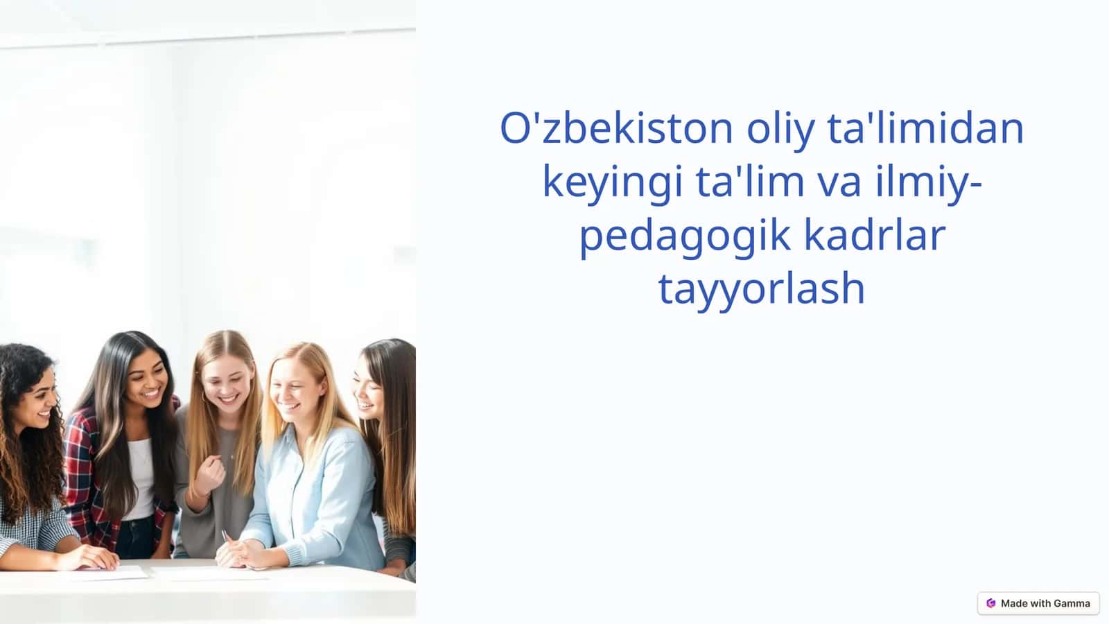 O'zbekiston oliy ta'limidan keyingi ta'lim va ilmiy-pedagogik kadrlartayyorlash 1