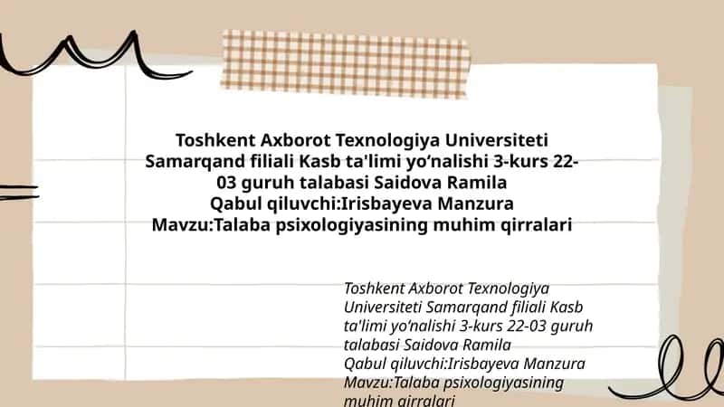 Talaba psixologiyasining muhim qirralari 1
