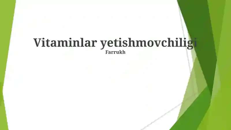 Vitaminlar yetishmovchiligi