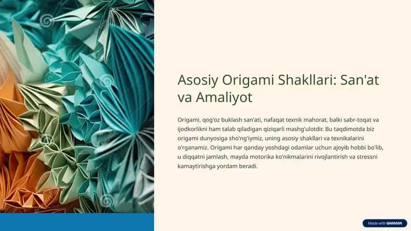 Asosiy Origami shakllari 1