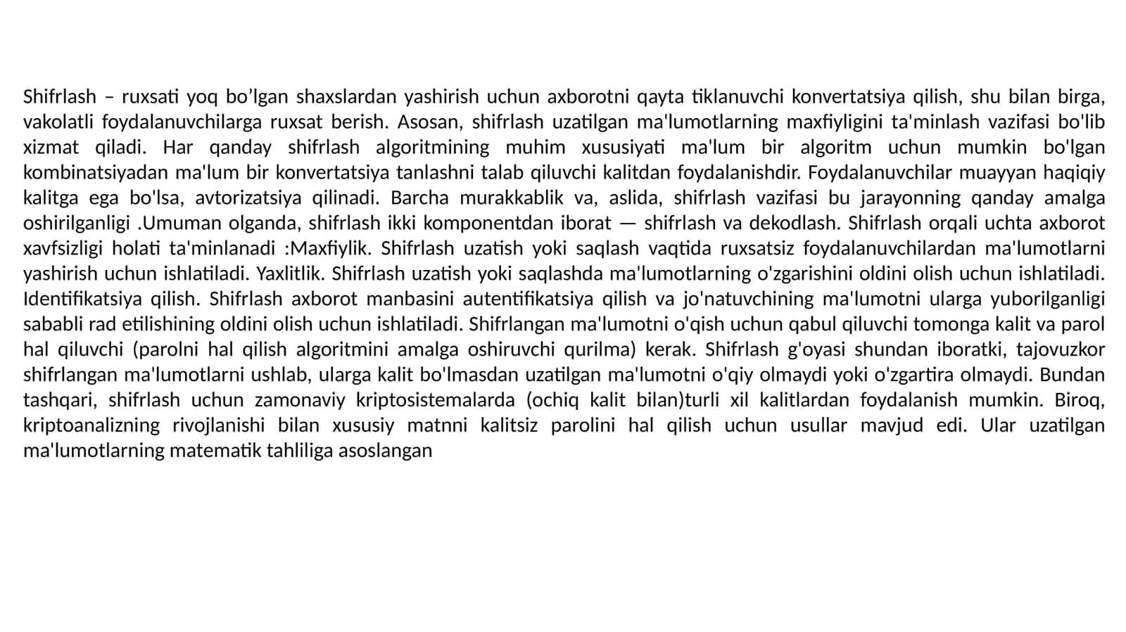 Shifrlash 1