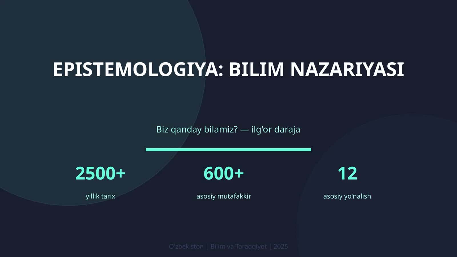 Epistemologiya: bilim nazariyasi 1
