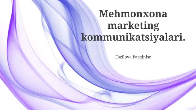 Mehmonxona Marketing Kommunikatsiyalari Strategiyasi 1