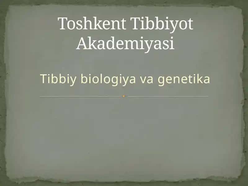 Sitologiya va genetika