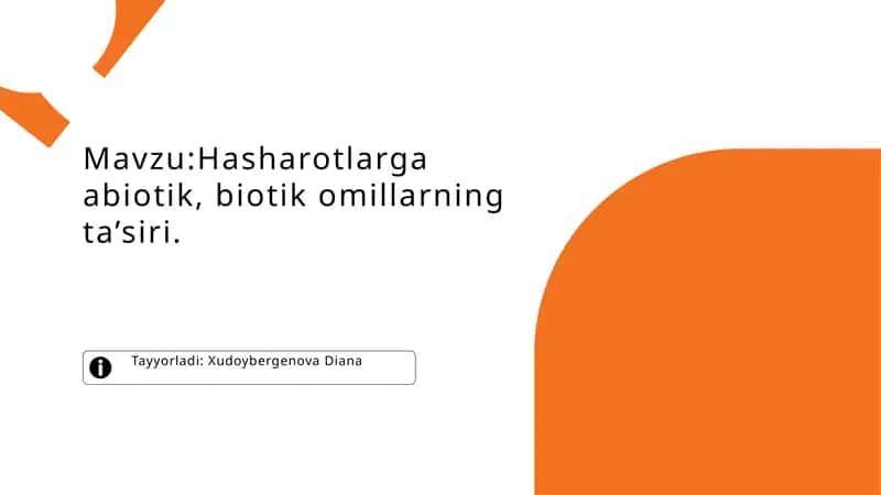 Hasharotlarga abiotik, biotik omillarning ta’siri 1