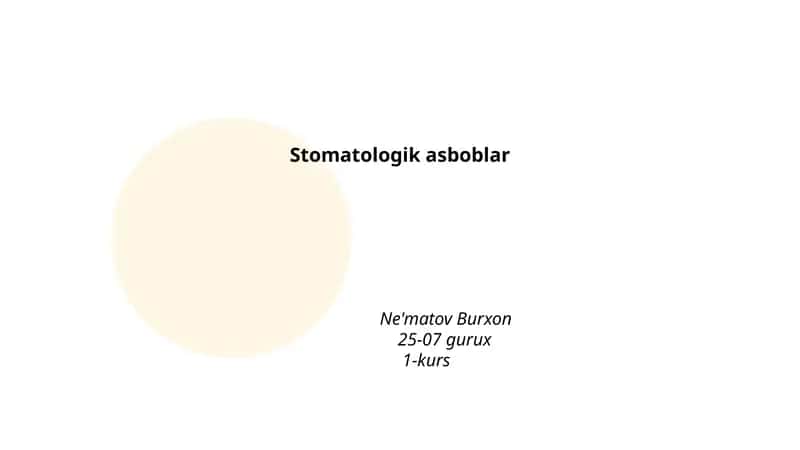 Stomatologik asboblar 1