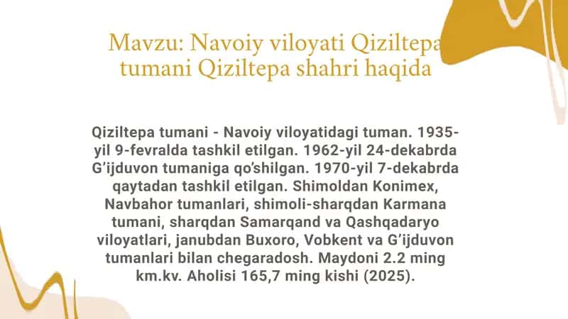 Qiziltepa tumani - Navoiy viloyati 1