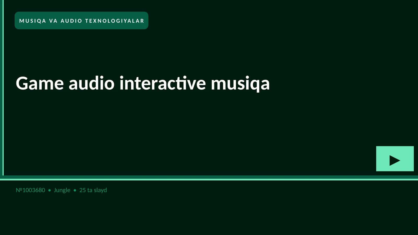 Game audio interactive musiqa 1