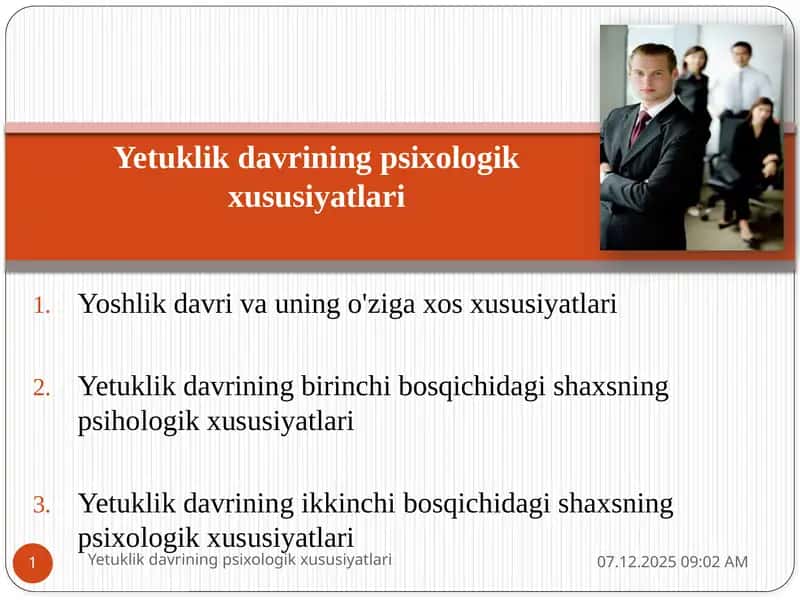 Yetuklik davri 1