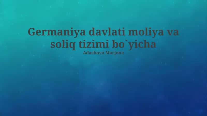 Mol-mulk solig'i 1