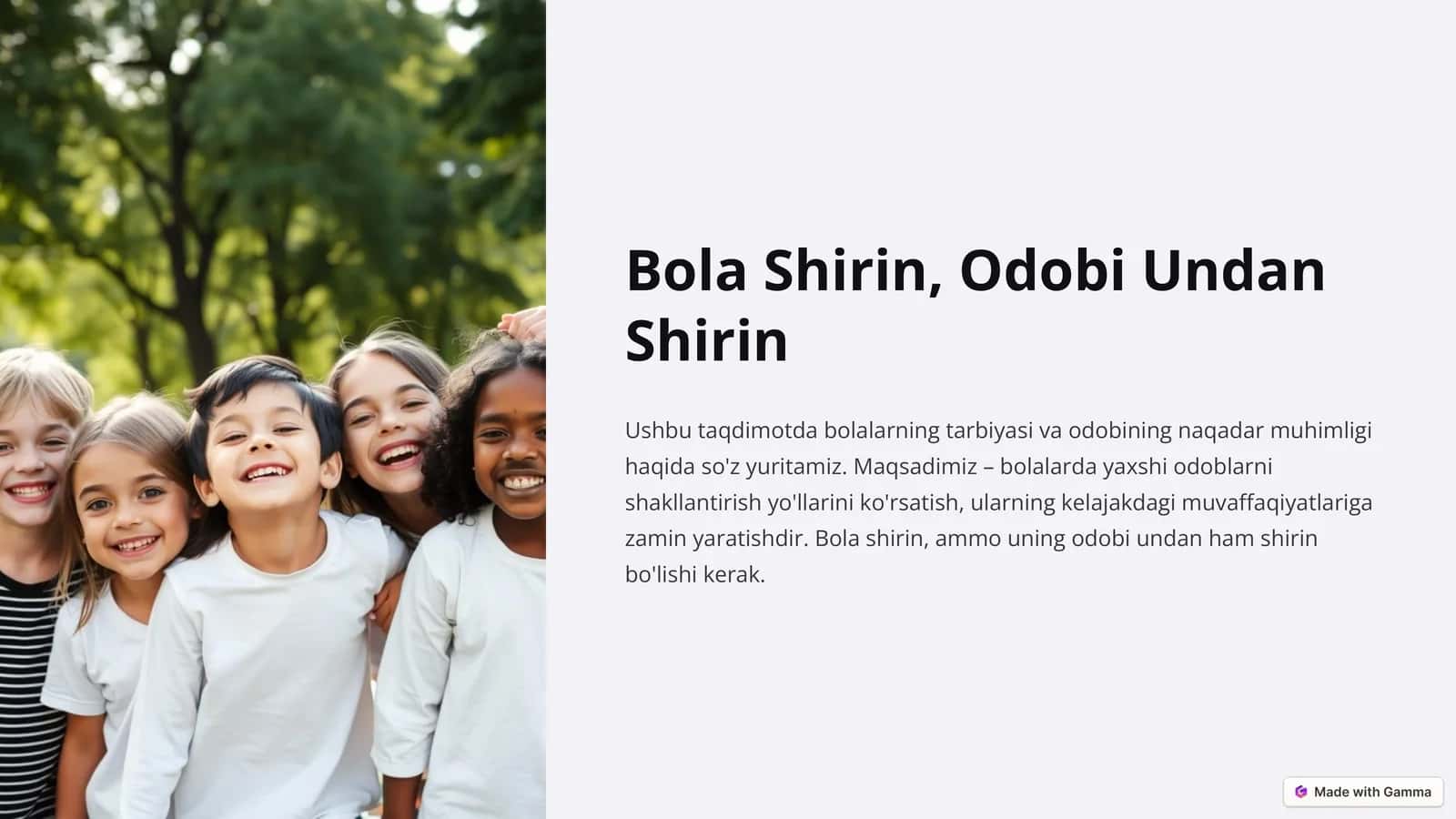 Bola Shirin, Odobi Undan Shirin 1