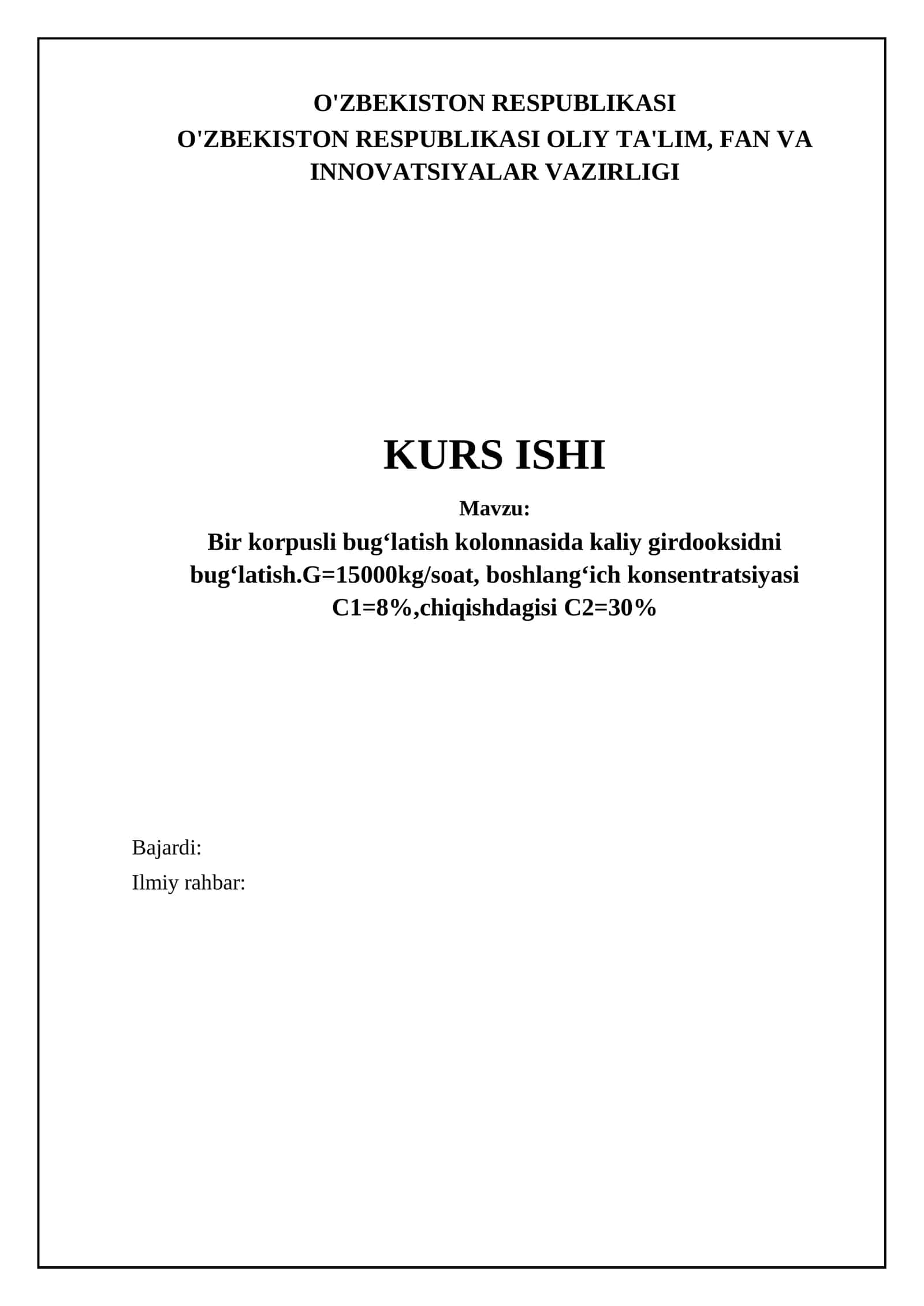 Korpusli Bug'latish Kursi 1