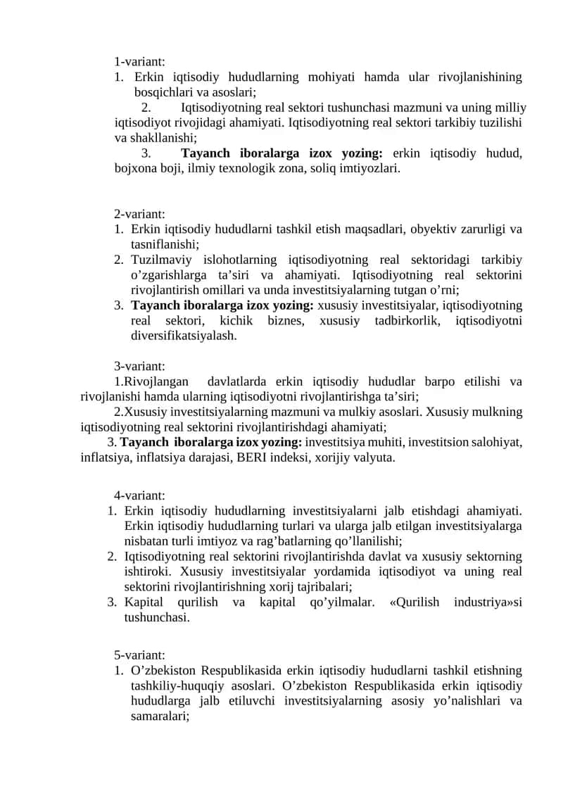 Erkin iqtisodiy hududlar mohiyati va rivojlanishi 1