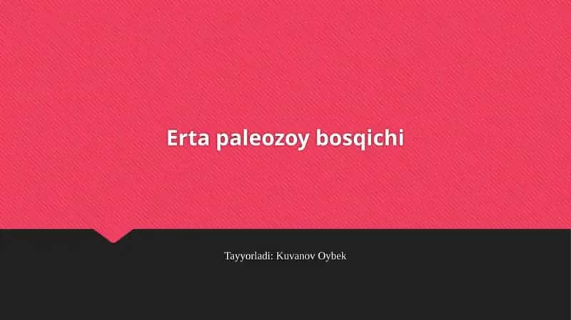 Erta paleozoy bosqichi 1