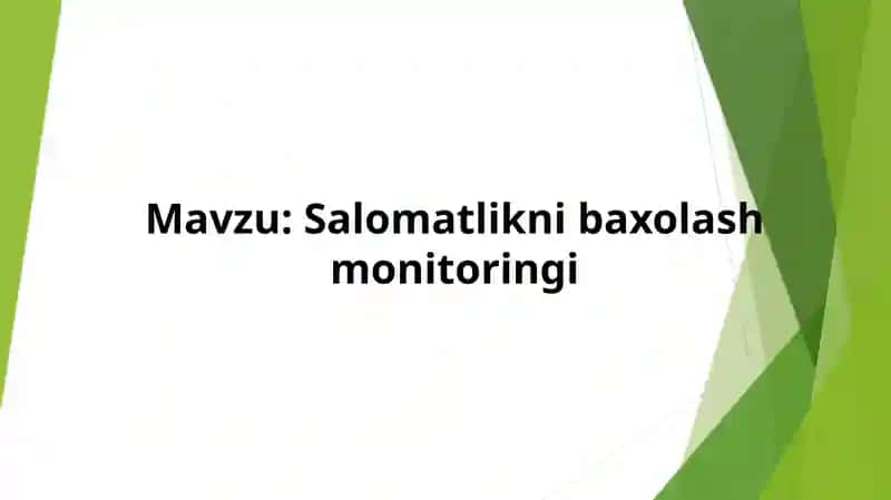 Salomatlikni baxolash monitoringi