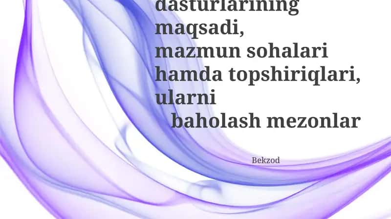 Odamlarni Baholash Dasturlari 1