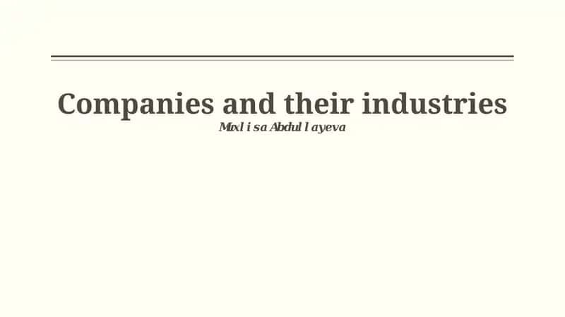 Company Case Studies 1