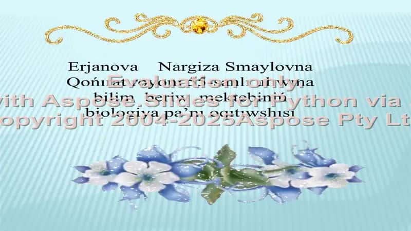 Biologiya darsi "Gen Injeneriyasi va O'simlik Na'sili" 1