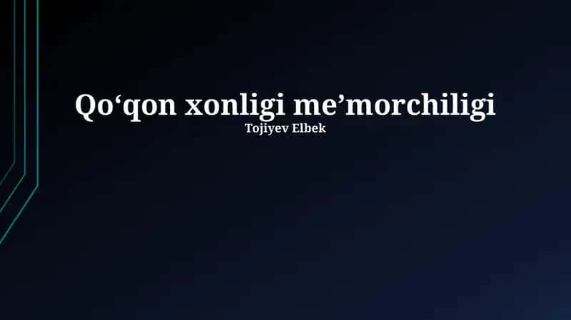 Qoʻqon xonligi meʼmorchiligi 1