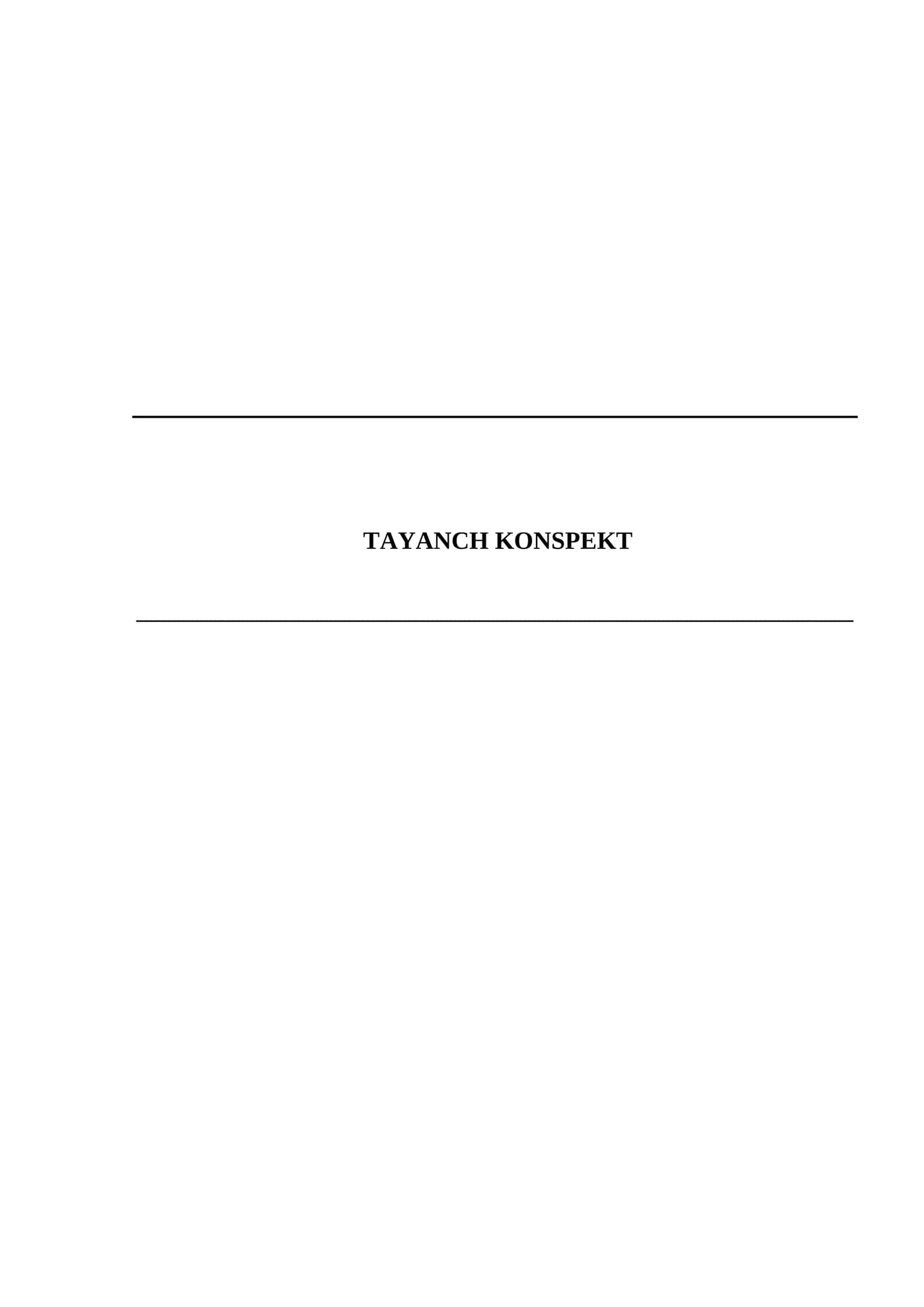 TAYANCH KONSPEKT 1