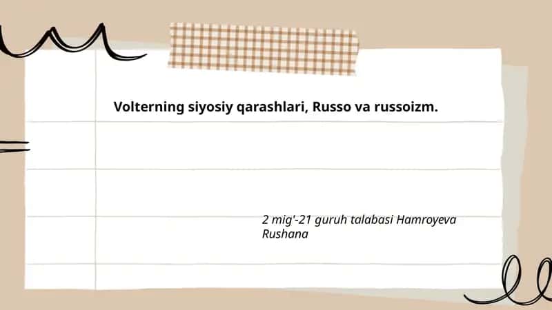 Volterning siyosiy qarashlari va ma'rifatparvarlik 1