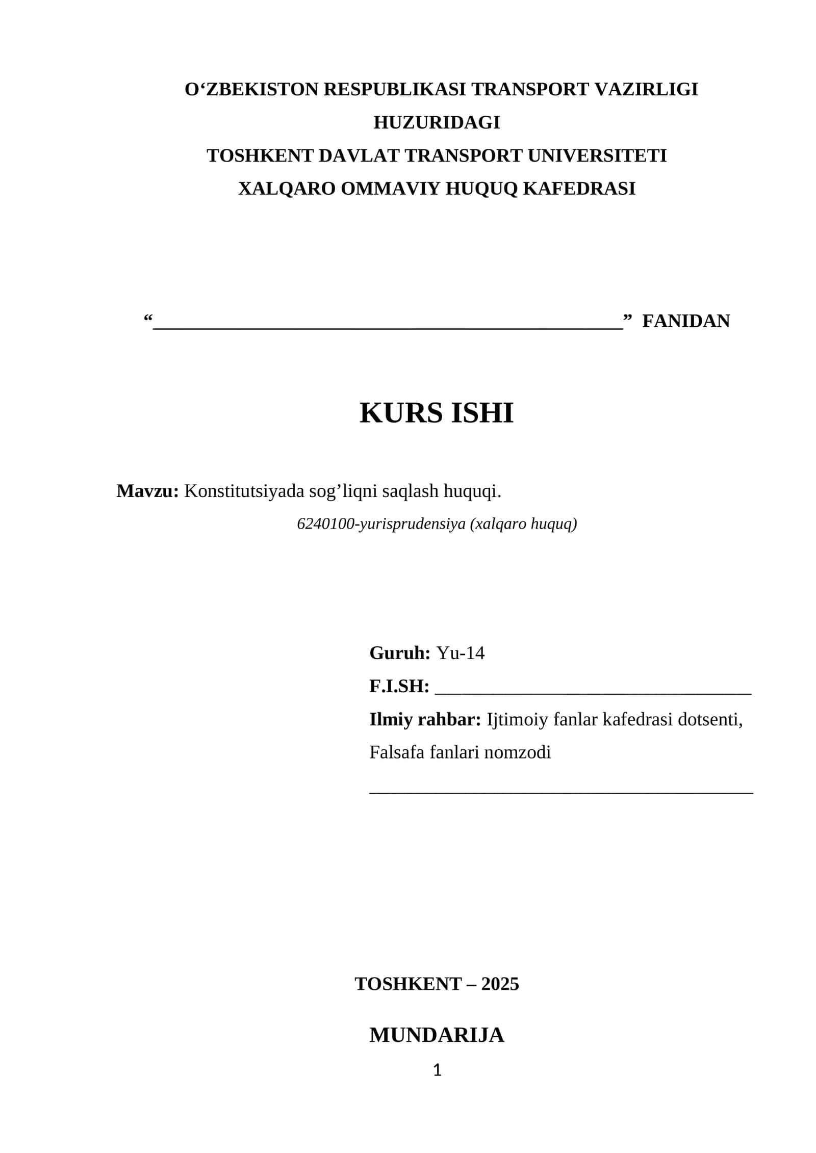 Konstitutsiyada sog’liqni saqlash huquqi 1