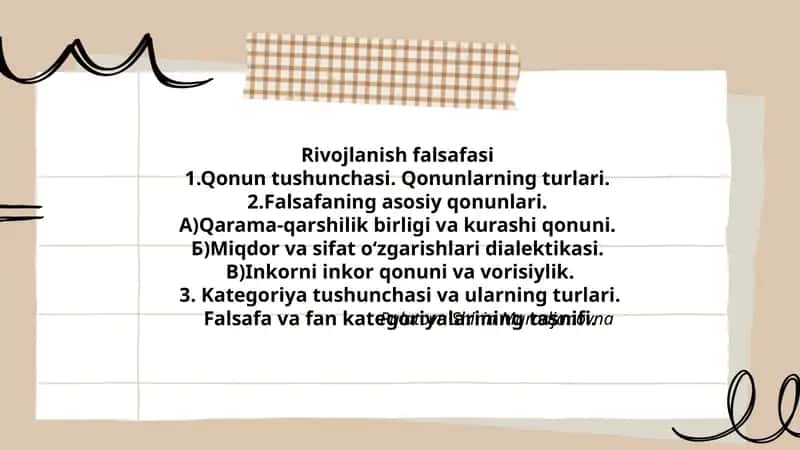 Rivojlanish falsafasi 1