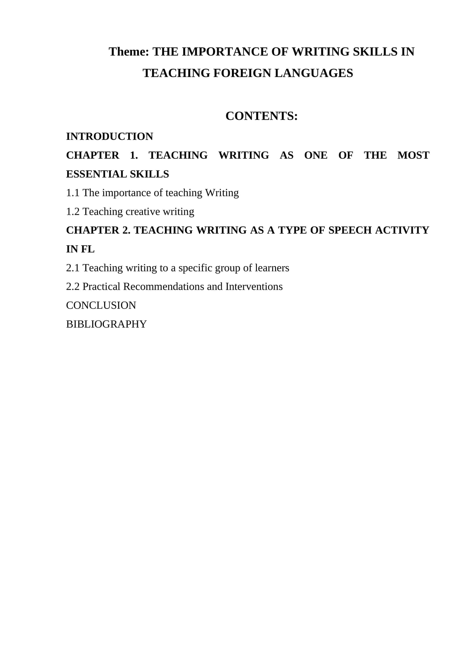 TEACHING WRITING SKILLS IN FOREIGN LANGUAGES 1