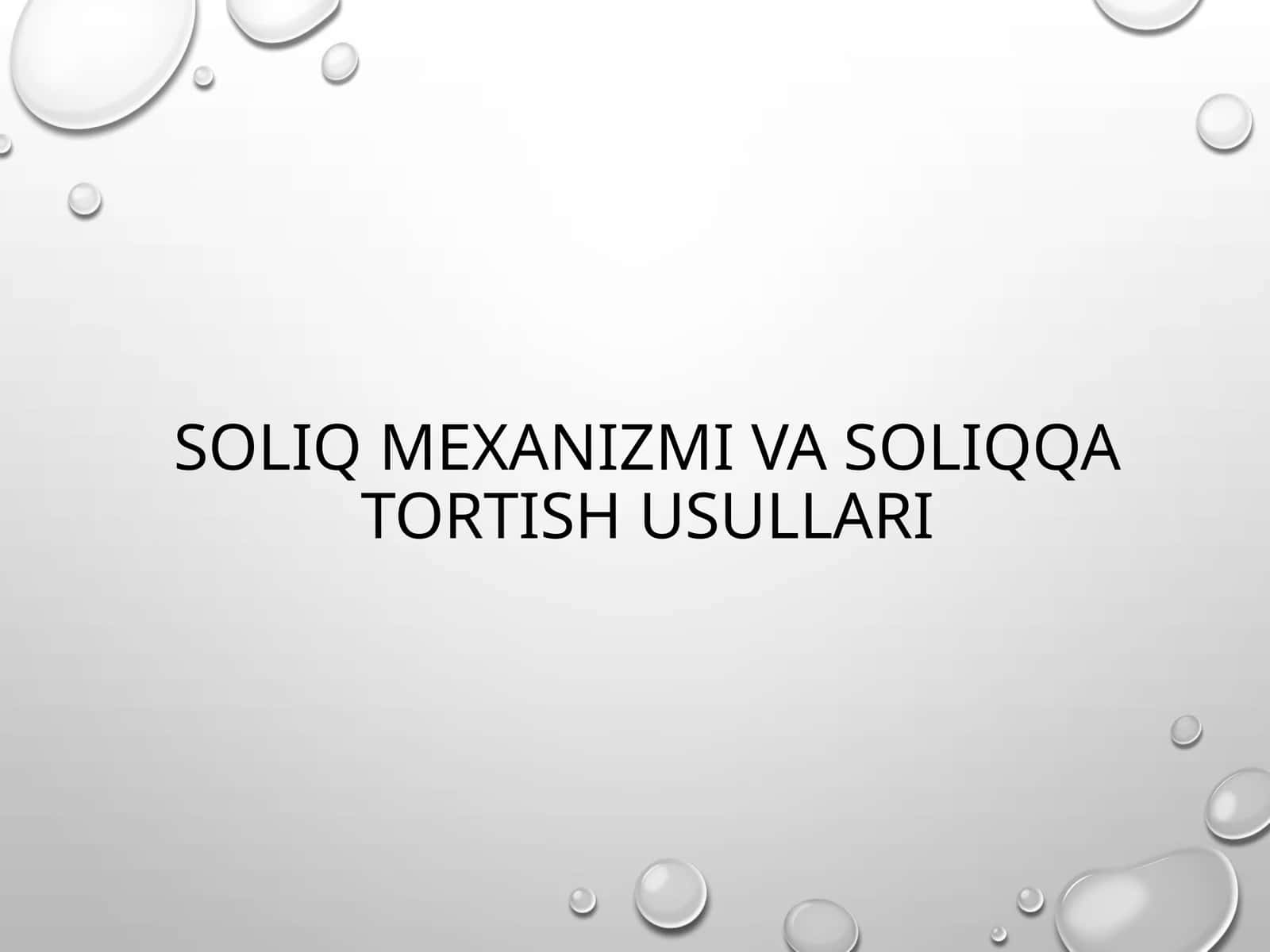 Soliq mexanizmi va soliqqa tortish usullari 1