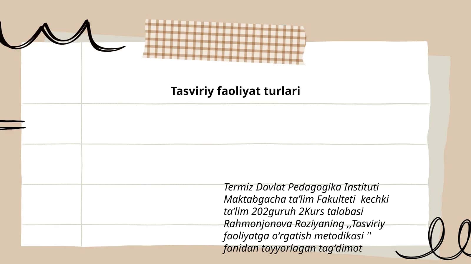 Tasviriy faoliyat turlari 1