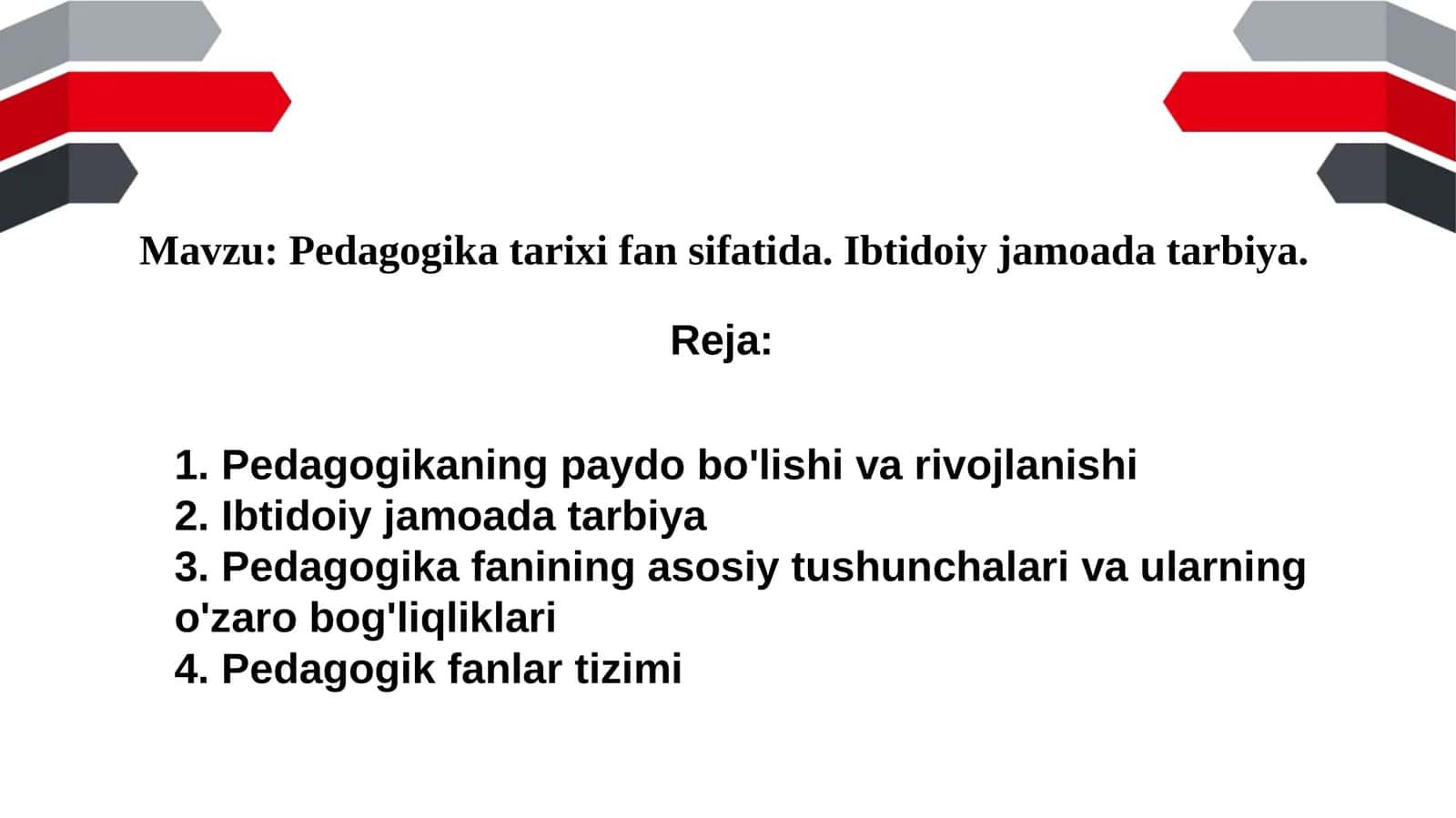Pedagogika tarixi va fanlari 1