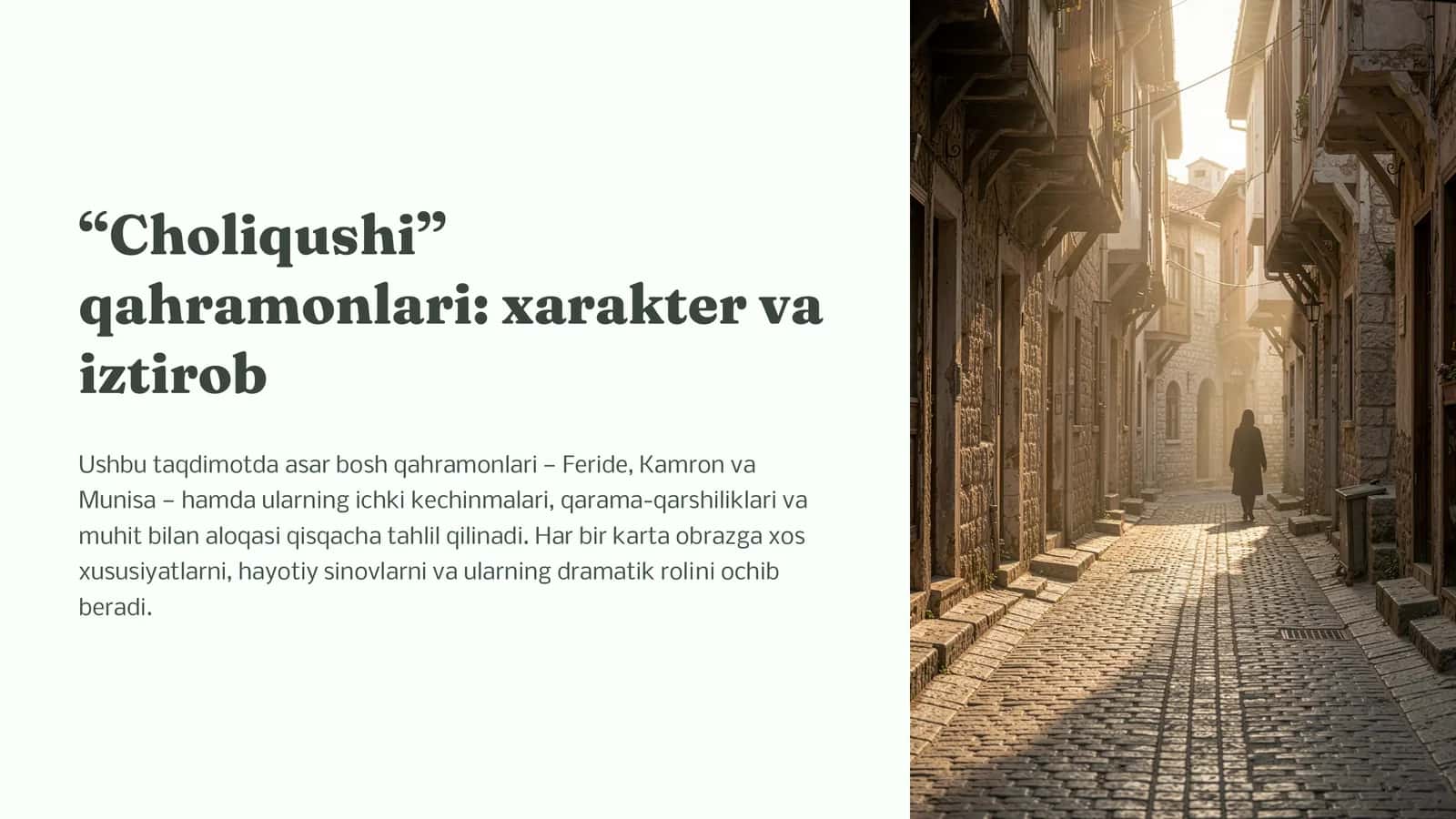 "Choliqushi" qahramonlari: xarakter va iztirob 1