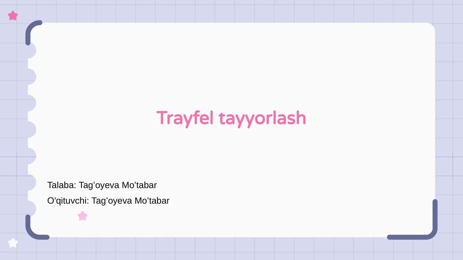 Trayfel tayyorlash 1
